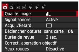CANON EOS 250D - Fonctions du menu - 1