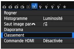 CANON EOS 250D - MENU Attribution de classements - 1