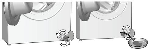 BEKO WDW 85120 - Si le produit dispose d'un tuyau de vidange en cas d'urgence, procédez comme suit pour évacuer l'eau : - 1