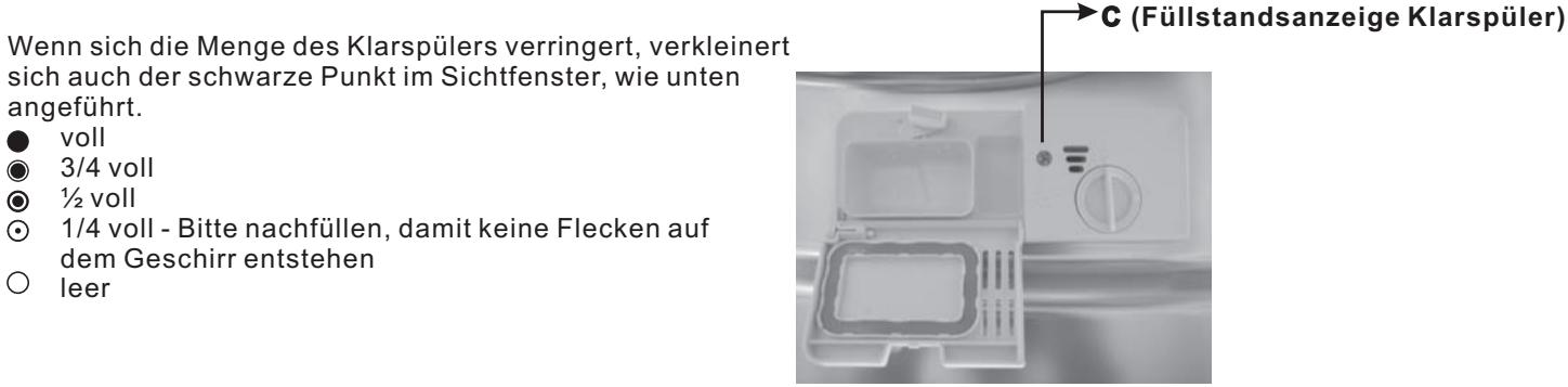 GORENJE GS62010S - Wann ist die Dosierkammer mit dem Klarspüler nachzufüssen? - 1