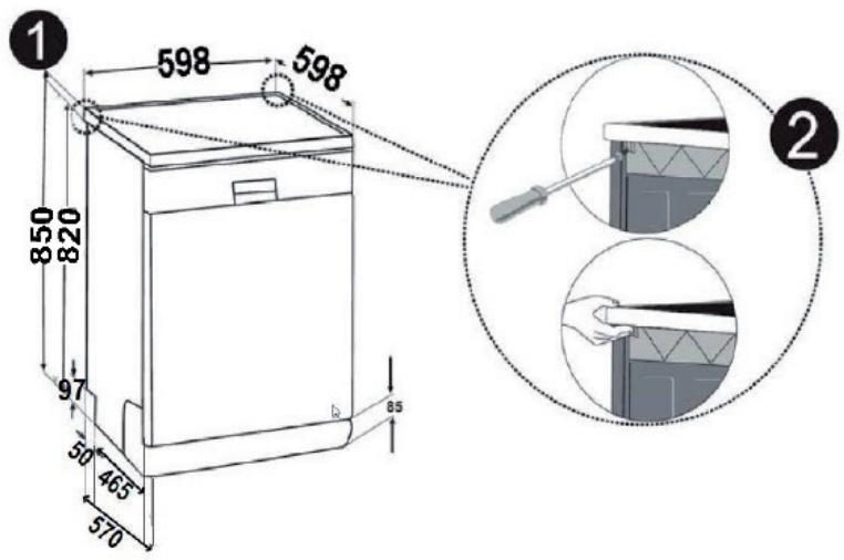 CONTINENTAL EDISON CELV1048W - Installation sous un plan de travail - 1