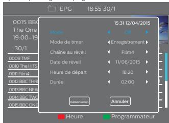 WISI OR243HD - Pre-Enregistrements EPG: - 1