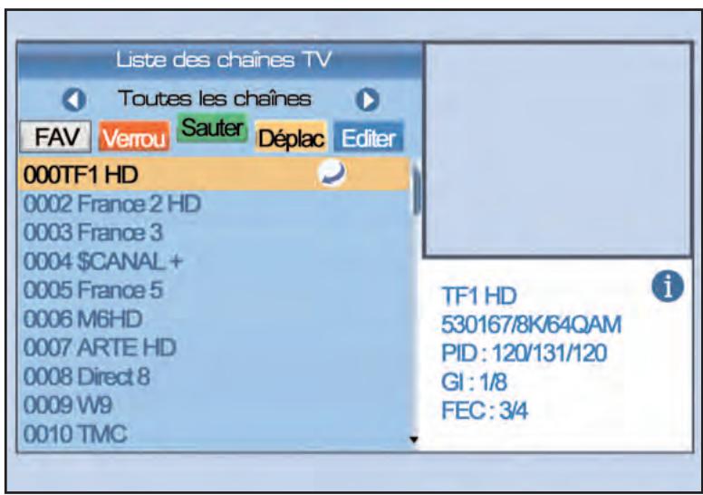 SERVIMAT TSF4500C - LISTE DES CHAINES (chaîne sautée) - 1