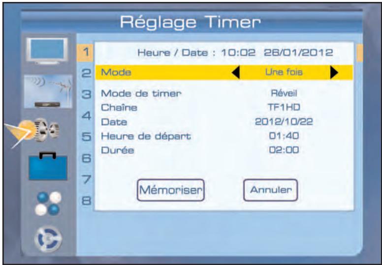 SERVIMAT TSF4500C - REGLAGES SYSTEME (menu Réglages Timer pour programmer le réveil) - 1