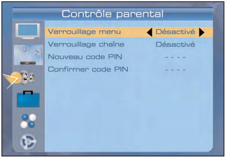 SERVIMAT TSF4500C - CONFIGURATION SYSTEME (menu Contrôle parental, verrouillage menu) - 1