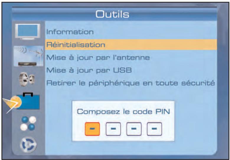 SERVIMAT TSF4500C - OUTILS (menu PIN réinitialisation) - 1