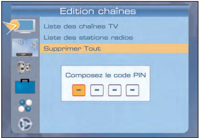 SERVIMAT TSF4500C - LISTE DES CHAINES (Tout Supprimer) - 1