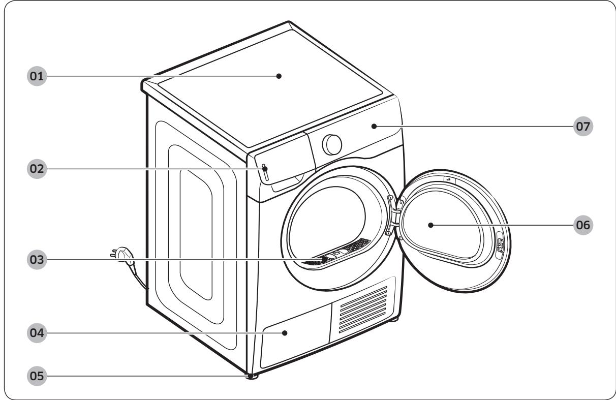 SAMSUNG WD72J5400AW - Scheme du sèche-linge - 1