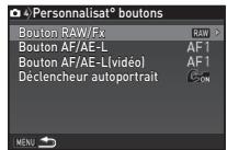 PENTAX K-1 MII  -  K-1 MARK II - Réglage du fonctionnement du bouton - 1