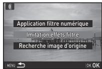 PENTAX K-1 MII  -  K-1 MARK II - Sélectionnez [Imitation effets filtré] et appuyez sur OK. - 1