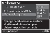 PENTAX 645Z - Réglage du fonctionnement de la molette en mode P - 1
