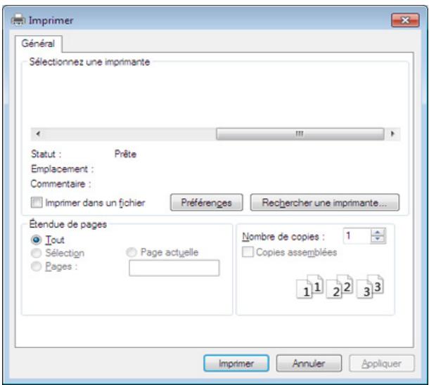 Imprimer Général Sélectionnez une imprimante Statut : Prête Emplacement : Commentaire : Imprimer dans un fichier Préférences Rechercher une imprimante... Étendue de pages Tout Sélection Page actuelle Pages : Nombre de copies : 1 Copies assemblées 1 1 2 3 3 Imprimer Annuler Appliquer