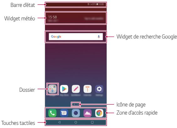 LG L90 (D405N) - Disposition de l'écran d'accueil - 1