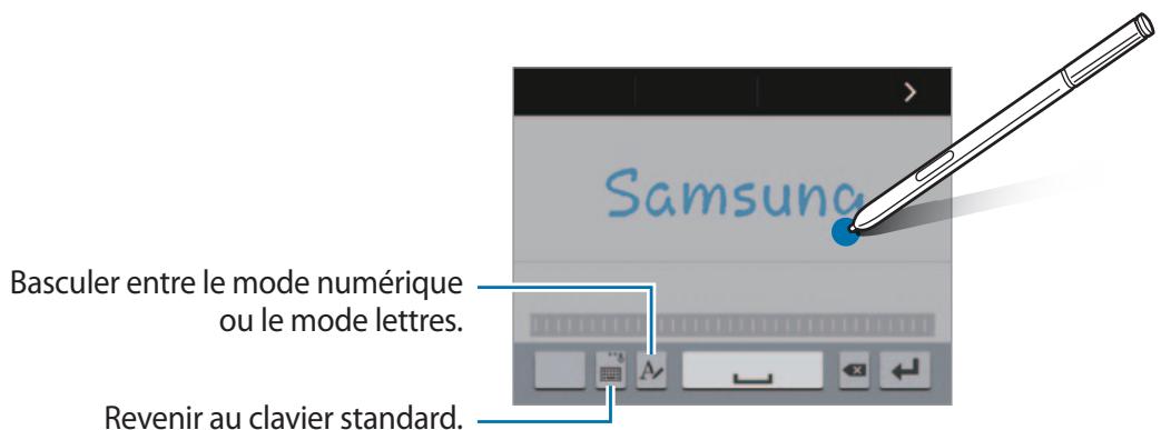 Basculer entre le mode numérique ou le mode lettres. Revenir au clavier standard. Samsung
