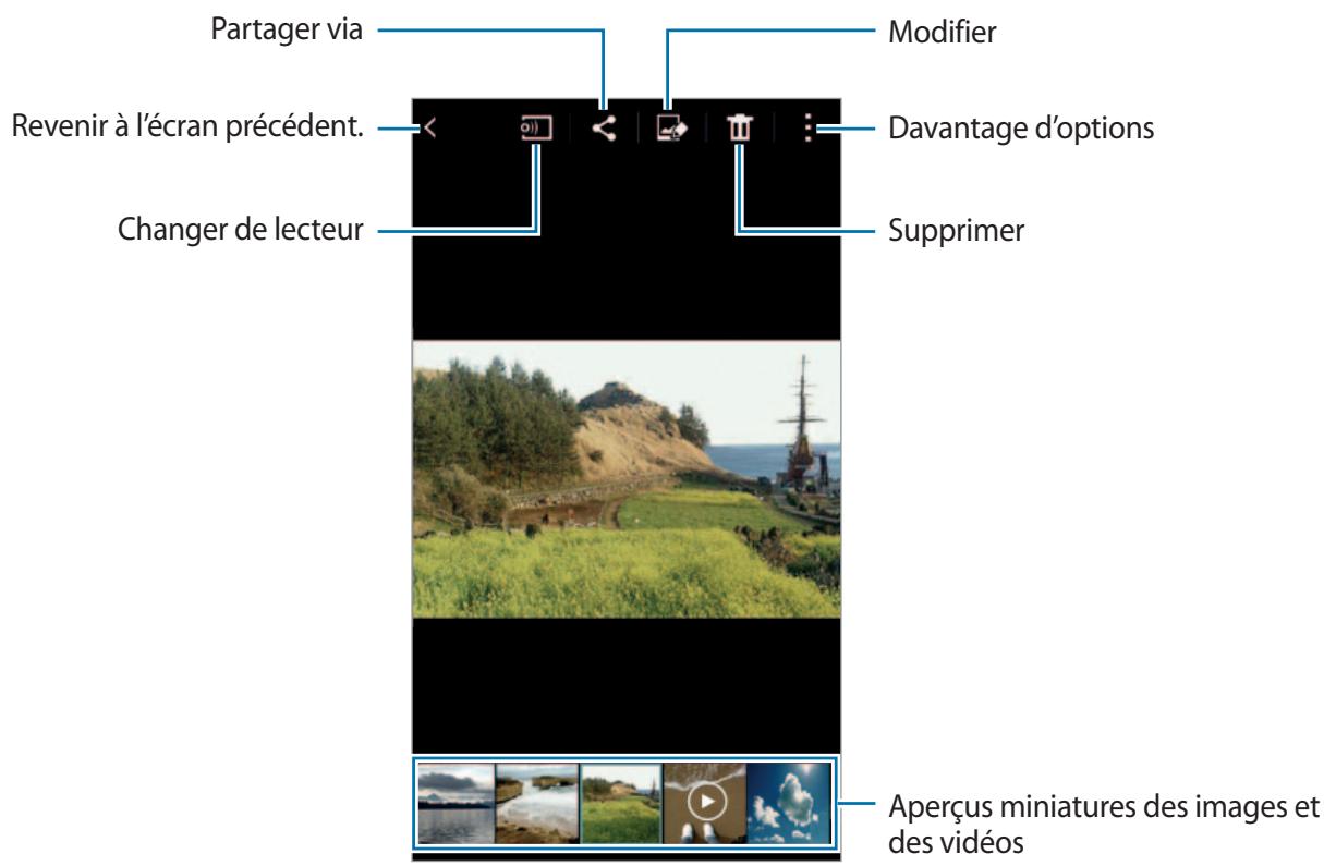 Partager via Revenir à l'écran précédent. Changer de lecteur Modifier Davantage d'options Supprimer Aperçus miniatures des images et des vidéos