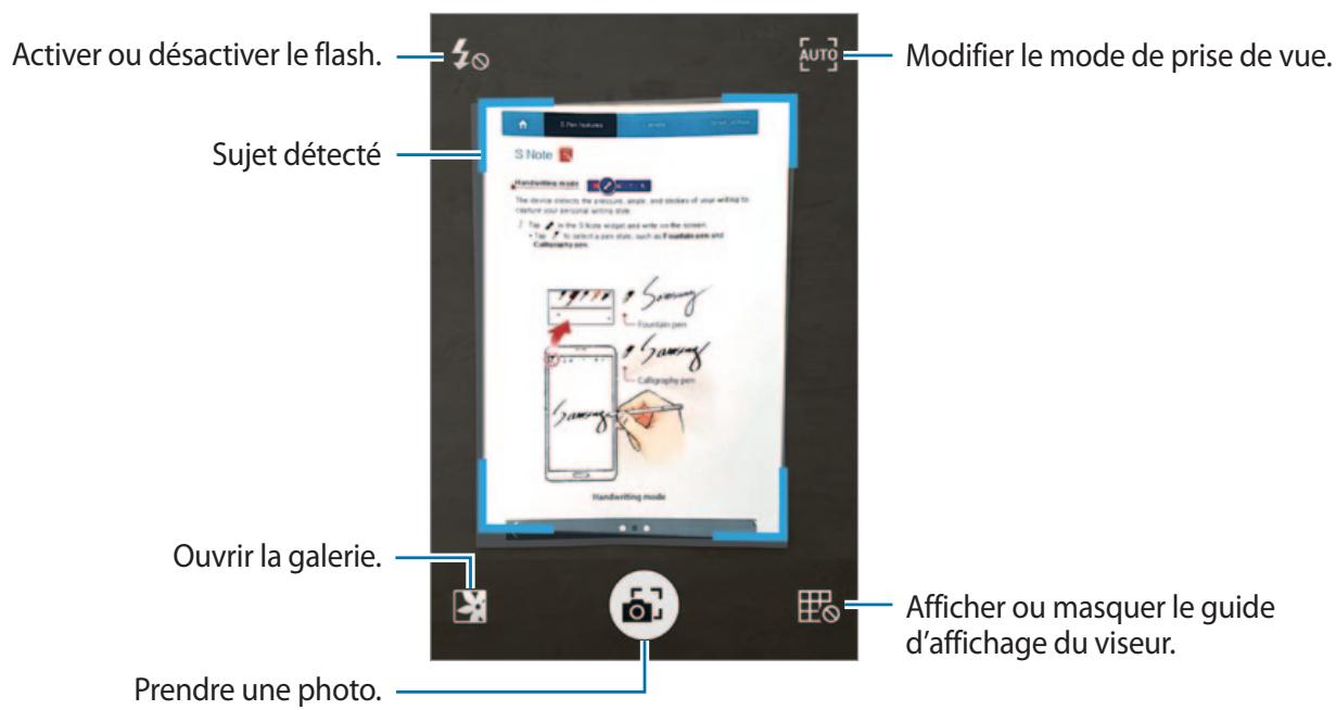 Activer ou désactiver le flash. Sujet détecté Ouvrir la galerie. Prendre une photo. S Note Sonne Sonne Sonne Handwriting mode Modifier le mode de prise de vue. Afficher ou masquer le guide d'affichage du viseur. S Note widget and write on the screen. Top to select a pen state, such as Fountain pen and Calligraphy pen.