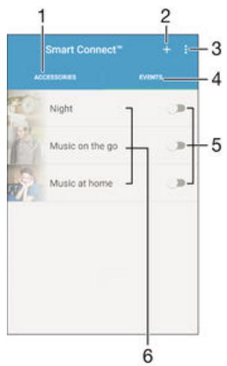 SONY XPERIA E4 - Steuern von Zubehör und Einstellungen mit Smart Connect™ - 1