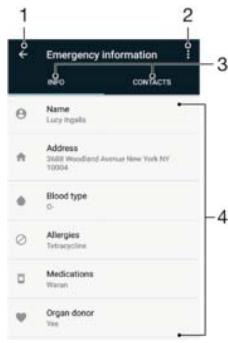 SONY M2 - Adding medical and emergency contact information - 1