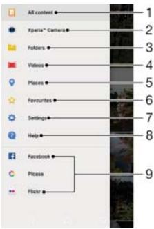 SONY M2 - Album home screen menu - 1