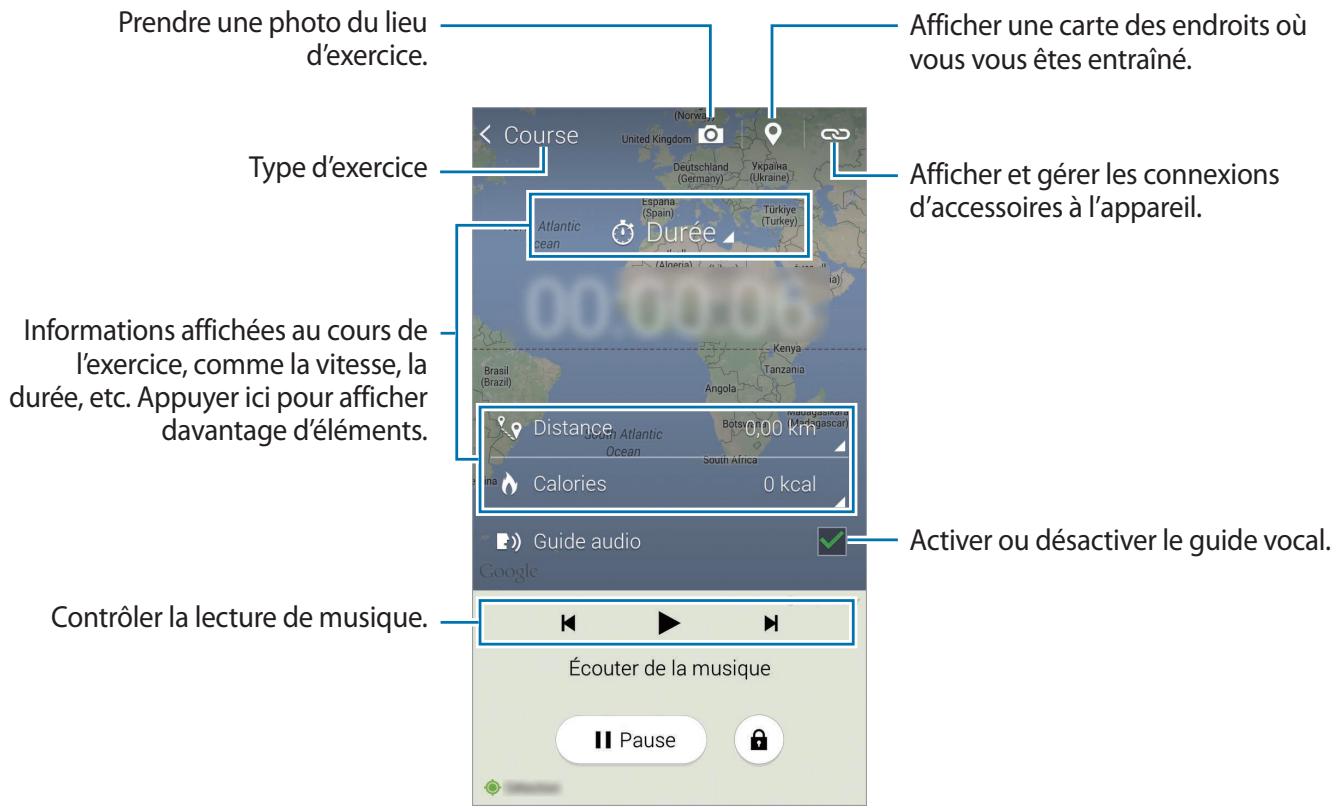 SAMSUNG GALAXY J3 J330 - Commencez les exercices et utilisez différentes fonctions à l'écran. - 1