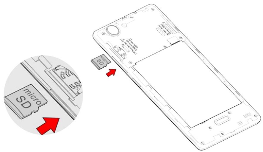 WIKO Y60 - ~ Instalación de la tarjeta de memoria - 1