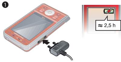 SONY ERICSSON W595 WALKMAN - Pour charger la batterie - 1