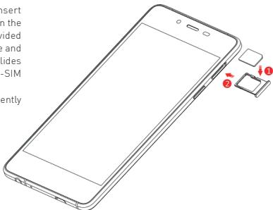 WIKO RIFF 3 PLUS LS - - Inserting the SIM cards - 1