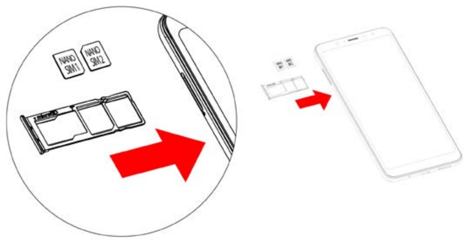 WIKO Y80 - ~ Inserarea cartele SIM - 1