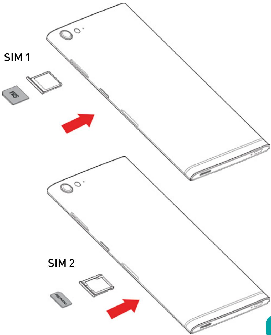 WIKO RIFF 3 LS - micro SD و SIM \~ ادخال بطاقات - 1