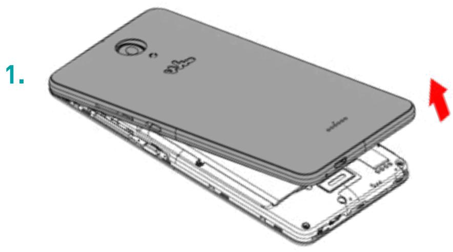 WIKO LUBI 3 - - Installazione SIM - 2 SIM - 1