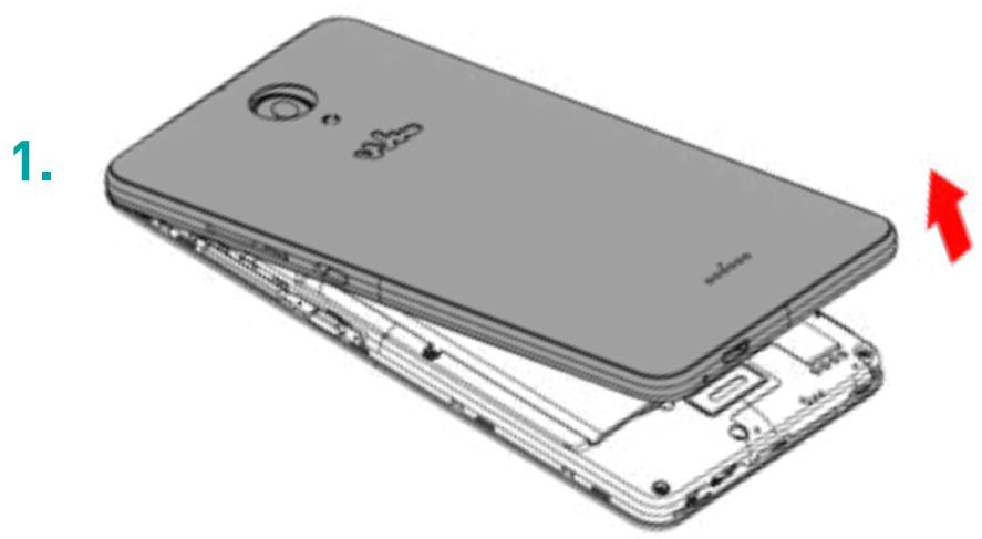WIKO LUBI 3 - ~ Instalowanie karta SIM - I SIM - 1