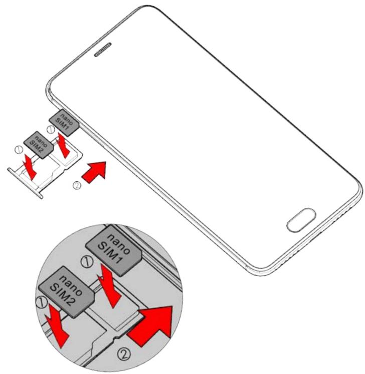 WIKO JERRY MAX - - Inserting the SIM cards - 3