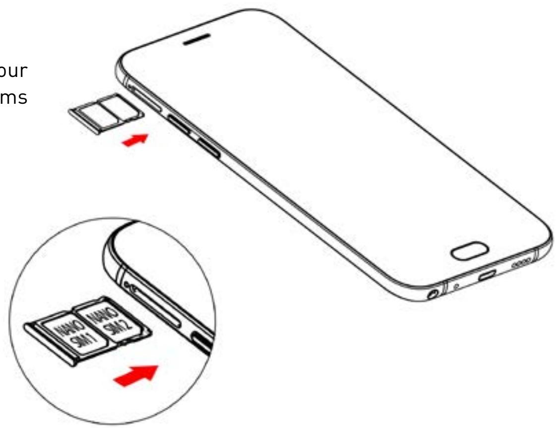 WIKO VIEW PRIME - - Inserting the SIM cards - 1