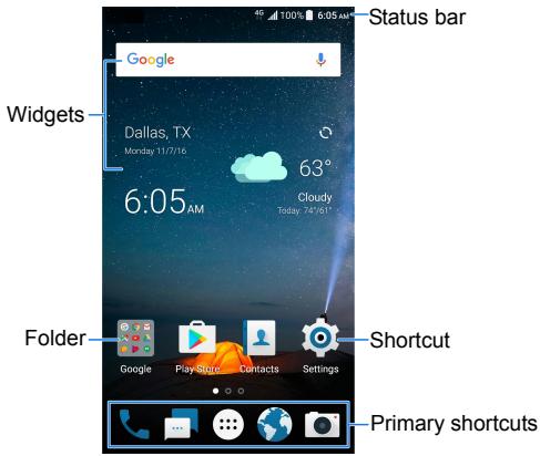 ZTE GRAND X PRO - Getting to Know the Home Screen - 1