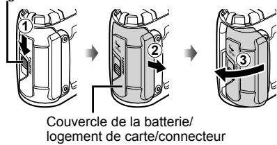 OLYMPUS TG-TRACKER - Insertion et retrait de la batterie et de la carte - 1