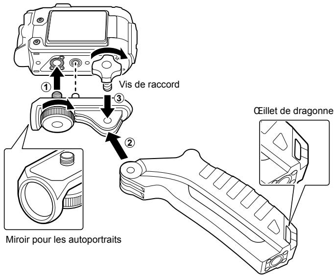 OLYMPUS TG-TRACKER - Fixation du raccord ou de la poignée - 1
