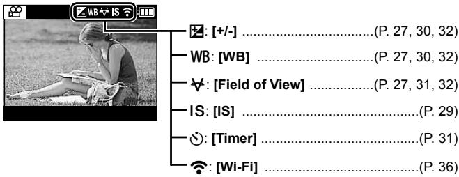 OLYMPUS TG-TRACKER - Icônes de réglage de prise de vue - 1