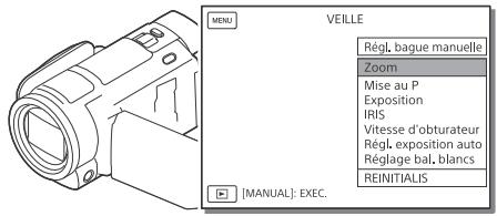 SONY PXW-Z90V - Attribution d'une option de menu à la bague MANUAL - 1