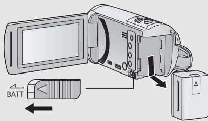 PANASONIC AG-AF101AEJ - Retrait de la batterie - 1