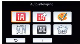 PANASONIC AG-AF101AEJ - Touchez l'icone du mode d'enregistrement voulu. - 1
