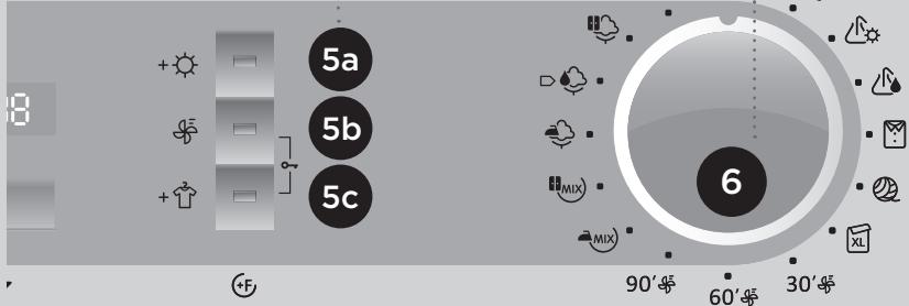 GORENJE WD94141DE - DESCRIPTION DU BANDEAU DE COMMANDES POUR LES MODÈLES A) AVEC GÉNÉRATEUR DE VAPEUR ET B) SANS GÉNÉRATEUR DE VAPEUR - 4