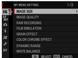 FUJIFILM X-A10 - MY MENU SETTING - 2