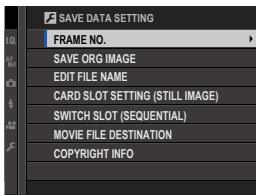 FUJIFILM X-A10 - SAVE DATA SETTING - 1