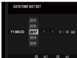 FUJIFILM X-A10 - Set the date and time. - 1