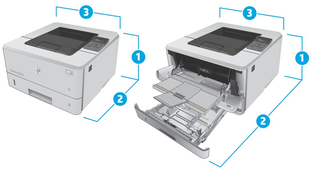 HP LASERJET ENTERPRISE FLOW MFP M681DH - Dimensions de l'imprimante - 1