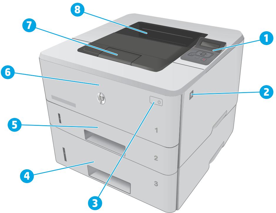 HP LASERJET ENTERPRISE M630  -  LASERJET ENTERPRISE M630DN -  LASERJET ENTERPRISE M631Z - Vue de face de l'imprimante - 1