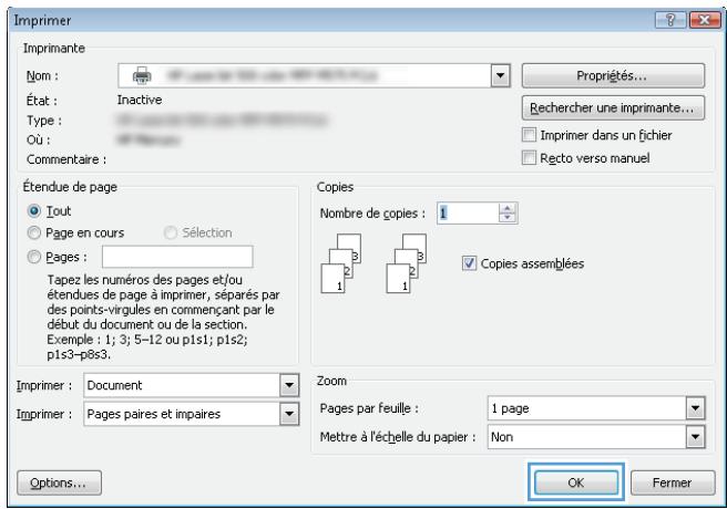 HP LASERJET ENTERPRISE MFP M631DN  -  LASERJET ENTERPRISE MFP M632F - Selectionner l'orientation de la page (Windows) - 4