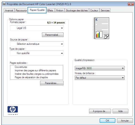 HP LASERJET ENTERPRISE MFP M631DN  -  LASERJET ENTERPRISE MFP M632F - Selectionner le type de papier (Windows) - 2