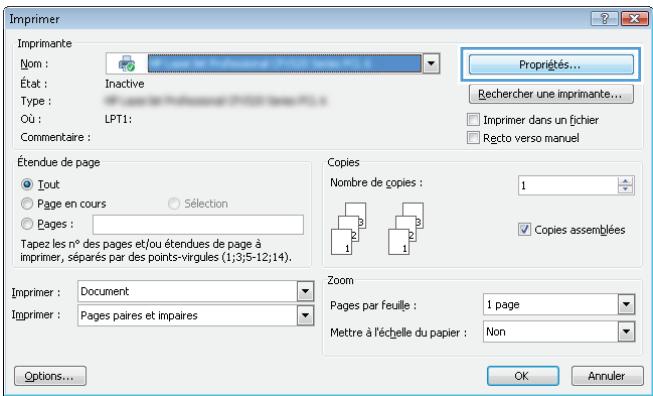 HP LASERJET ENTERPRISE MFP M631DN  -  LASERJET ENTERPRISE MFP M632F - Imprimer la première ou la derniere page sur un papier différent (Windows) - 1