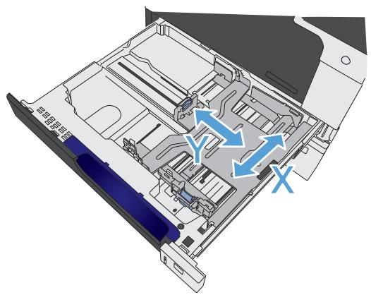 HP LASERJET ENTERPRISE MFP M631DN  -  LASERJET ENTERPRISE MFP M632F - Chargement des bacs 2 et 3 et des bacs optionnels 4, 5 et 6 avec un papier de format personnelisé - 5
